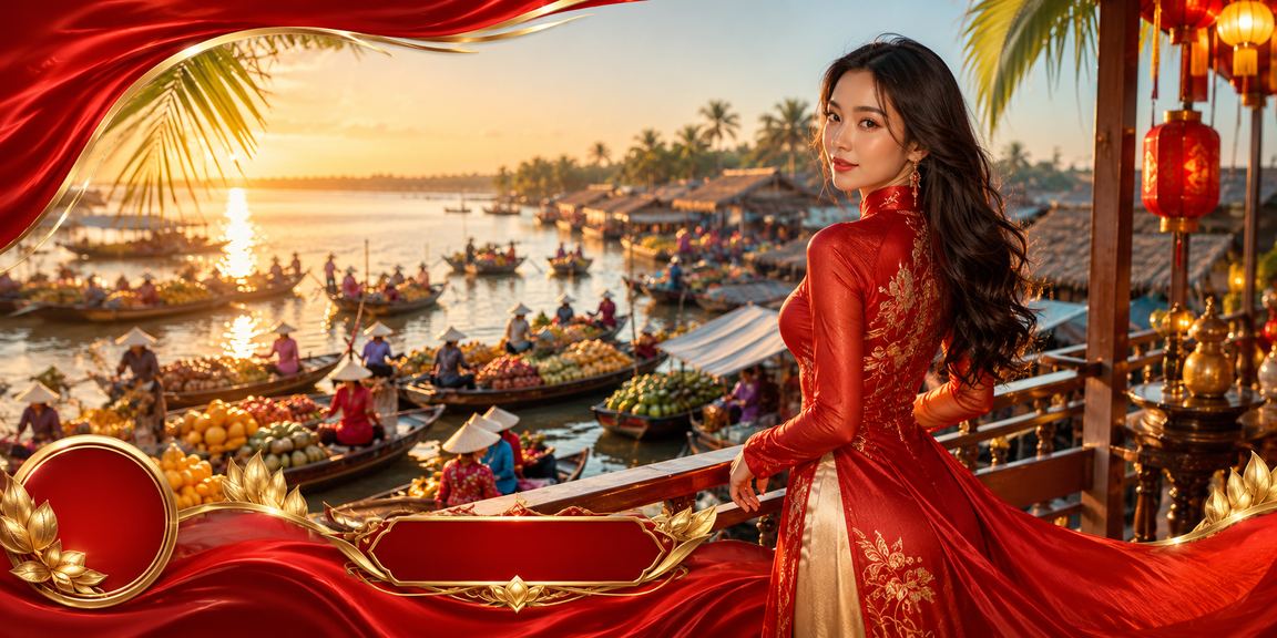 Người dùng vùng Mekong trong trang phục áo dài theo dõi kết quả cá cược thể thao trên tv5