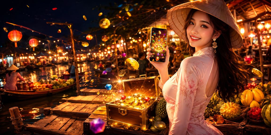 Người dùng vùng Mekong trải nghiệm casino trên điện thoại tại chợ đêm sôi động